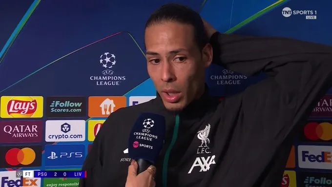 九游娱乐-范戴克：对输球不满；巴黎周末休息？利物浦只能专注于自身